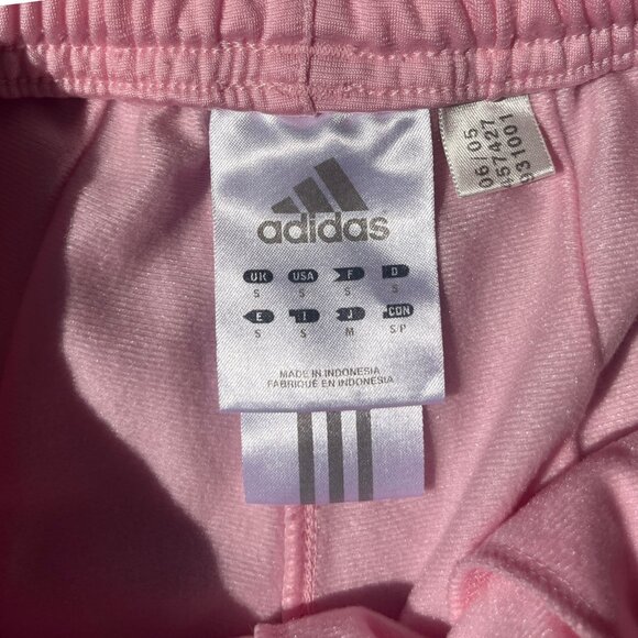 Adidas Pink Track Pants Women's Size S Straight Leg Athleisure 3 Stripe Logo Y2K - Picture 3 of 15